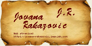 Jovana Rakazović vizit kartica